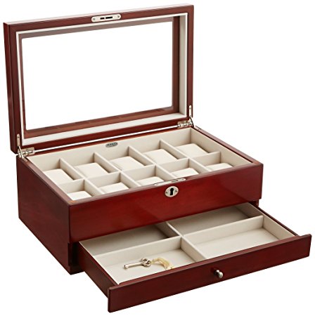 Mele & Co Christo Glass Top Wooden Watch Box