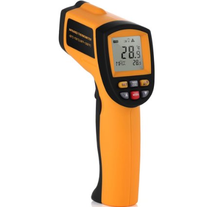 Temperature GunNon-contact IR Infrared Digital ThermometerLCD Display Laser Pointer Measurement Thermometer - -58 degF to 1292 degF -50 degC to 700 degC9V Battery Included GM700