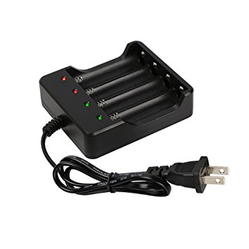 MOSTOP® 4 Slot Li-on Battery Charger for 18650 Rechargeable Battery Black
