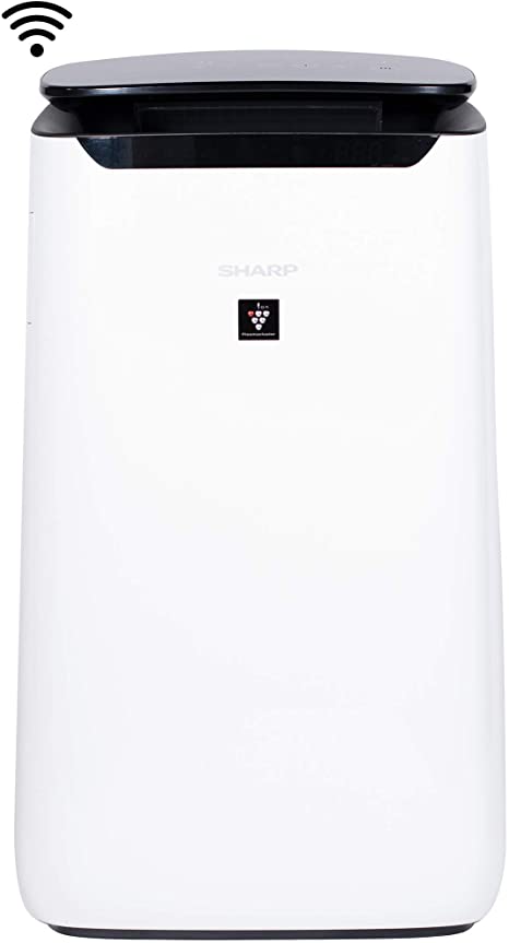 Sharp FXJ80UW IoT Wi-Fi Enabled Plasmacluster Ion Purifier Air App & True HEPA for Large Rooms, 502 Square Feet, White