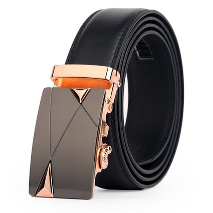 Dante Men's Leather Ratchet Dress Belt with Automatic Buckle, Elegant Gift Box