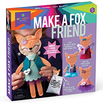 Craft-tastic – Make A Fox Friend – Craft Kit Makes 1 Easy-to-Sew Stuffie with Clothes & Accessories