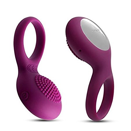 SVAKOM Tyler Vibrating Cock Ring Rechargeable Waterproof Soft Silicone with 5 Different Modes Nodule Pad Designed Specifically for Couples (Violet)