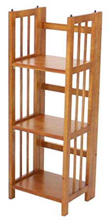 Casual Home 3-Shelf Folding Bookcase in Honey Oak Finish