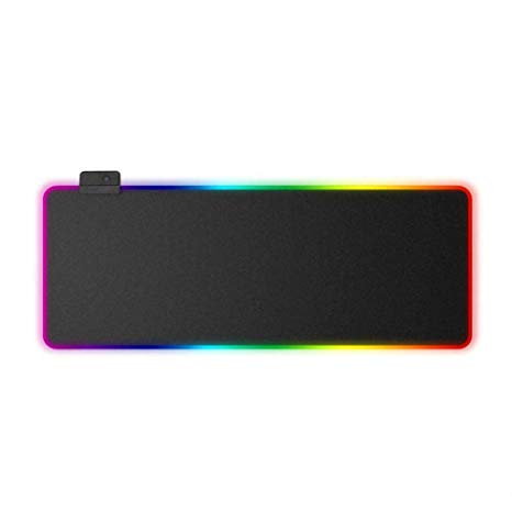Gamer RGB Gaming Mouse Mat Non-Slip Rubber Base Large Extended Mousepad Mouse Pad Keyboard Mice Pad Mats for PC and Laptop (90 x 40 x 0.4 cm)