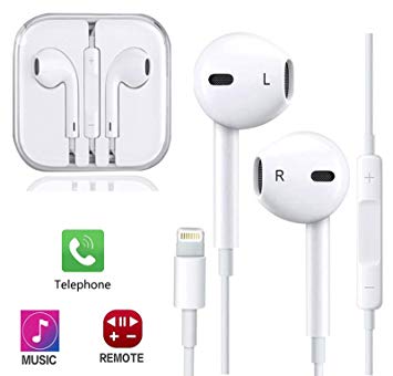 ZestyChef Earbuds, Microphone Earphones Stereo Headphones Noise Isolating Headset Fit Compatible with iPhone 7/7 Plus/8/8Plus/X 10/XS Max/XS/XR (White)