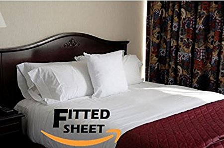 Deluxe Hotel Bedding, Premier KING Fitted Bed Sheet - White