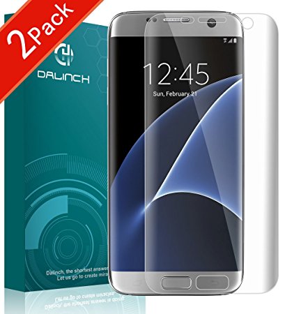 Galaxy S7 Edge TPU Screen Protectors, Dalinch HD Clear, Premium High Quality, Anti-Glare, Full Coverage, [Not Glass] for Samsung Galaxy S7 Edge (2 Packs)