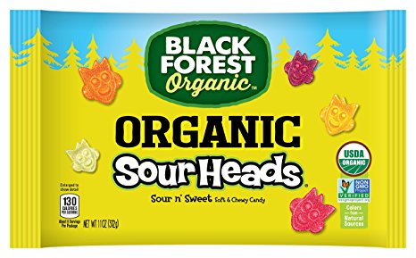 Black Forest Organic, Sour Heads Gummy Candy, 11 Ounce