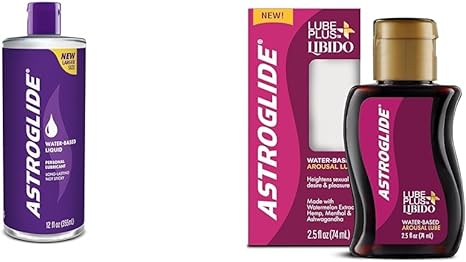 Astroglide Liquid Personal Lubricant (12oz), Water Based Lube & Lube Plus Libido (2.5oz), Intimate Arousal Lube Heightens Desire and Sensitivity