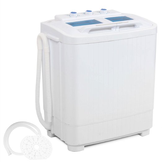 DELLAcopy Electric Small Mini Portable Compact Washer Washing Machine 33L Washer and 16L Dryer