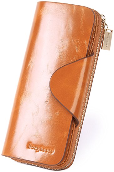 Women's Wallet Trifold Ladies Luxury Leather Clutch Travel Purse with Zipper Pocket
