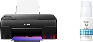 Canon PIXMA G620 Wireless MegaTank Photo All-in-One Printer [Print, Copy, Scan], Black with Canon GI-23 C AMR