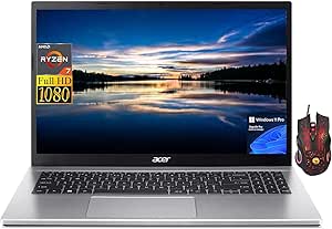 acer 2024 Aspire 3 Laptop for Business and Students, 15.6" FHD Display, AMD Ryzen 7-5700U(8 cores), 16GB RAM, 1TB SSD, AMD Radeon Graphics, Wi-Fi 6, Windows 11 Pro, with Gaming Mouse