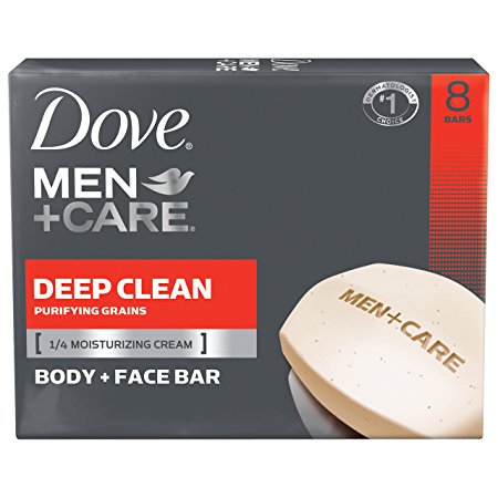 Dove Men Care Body and Face Bar, Deep Clean 4 oz, 8 Bar