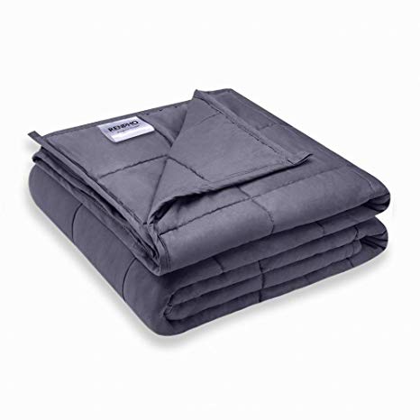 RENPHO Weighted Blanket for Adults (20 lbs, 60''x80'',Queen Size), Heavy Blanket for Sleeping 100% Cotton with Glass Beads Cool- Grey