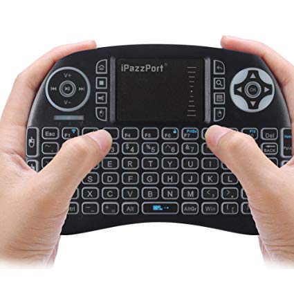 The Original iPazzPort 2.4Ghz RF Mini Wireless Keyboard, 1-Color Backlit with Rechargable Li-ion Battery, 6" x 4" (New 2018 Model)
