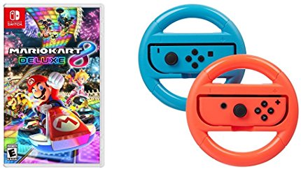 Mario Kart 8 Deluxe - Nintendo Switch and AmazonBasics Steering Wheel