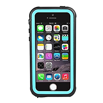 iPhone 5S/SE Waterproof Case , Mangix [Newest] IP68 Standard Protection Dirt-poof Shockproof Snow-proof and Waterproof Case for iPhone SE/5/5S (W-Blue)