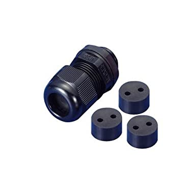 Morris 22242 Multi Conductor Cable Gland, Nylon, NPT Thread, 1" Thread Size, 2 Holes, 0.142"-0.205" Cable Size