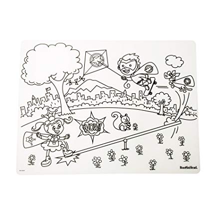 BooginHead - Silicone Coloring Placemat, Food-Grade Silicone - Super Power