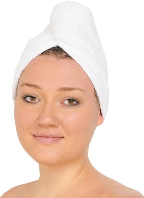 Shower Hair Towel Super Absorbent Microfiber (2 Pack) Hair Wrap Shower and Swimming Soft Hair Turban Drying Cap - White