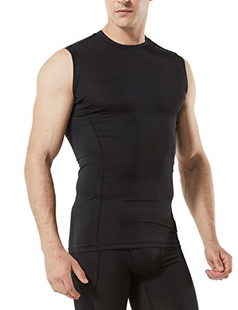 Tesla Mens R Neck Sleeveless Muscle Tank Dry Compression Baselayer MUA05/MUA75/R15