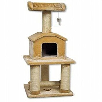 Go Pet Club 45" Tall Beige Cat Scratcher Cottage