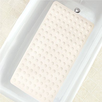 Topsky Anti-Slip Anti-Mildew Natural Rubber Bath & Shower Mat with Suction Cup 15.7" x 27.5"