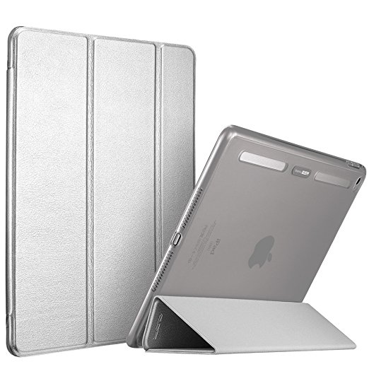 iPad mini 4 Case, ESR [Corner/Bumper Protection] Smart Cover Case with Soft TPU Bumper and Auto Wake/Sleep Function for iPad mini 4 2015 Version (Metallic Silver)