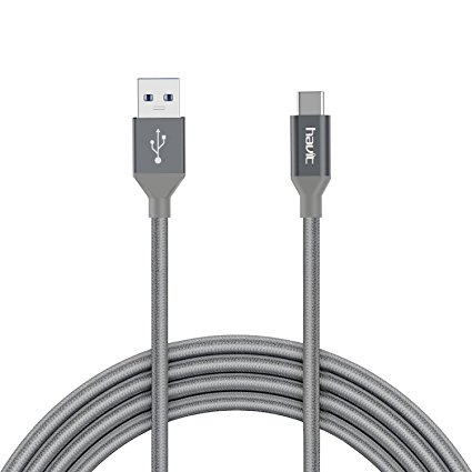 USB Type C Cable,HAVIT 3.3ft/1m Nylon Braided USB C to USB 3.0 Cable for Apple Macbook 12",ChromeBook Pixel, Nexus 6P, 5X, One Plus 2, Nokia N1 Tablet,and Other USB C Devices,Grey(HV-CB723X)