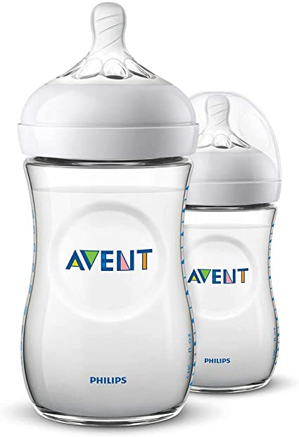 Philips Avent Natural Baby Bottles, 260ml, 2-Pack, SCF033/27