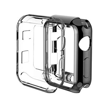 Apple Watch Case Series 4 44MM, Built-in TPU Apple Watch Screen Protector, All-Around High Clear iWatch Case, Protective Ultra-Thin Case Cover for Apple Watch Series 4 (Black, 44mm)
