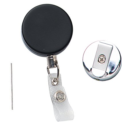 Heavy Duty Retractable Badge Reel with Metal Cable Cord by Specialist ID