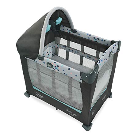 Graco Travel Lite Crib | Travel Crib Converts from Bassinet to Playard, Lauren