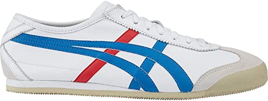 Onitsuka Tiger Mexico 66 Fashion Sneaker, White/Red/Blue, 7 M Men's US/8.5 Women's M US