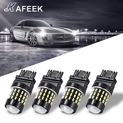 KAFEEK 4x 9-30V 3157 3156 3057 3056 4157 LED Bulbs, Super Bright 3014 54-EX Chipsets, 1000 Lumens with Projector, Reverse Back Up Lights DRL Turn Signal Lights Tail Brake Lights, Xenon White
