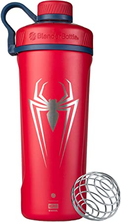 BlenderBottle Radian Insulated Stainless Steel Shaker Bottle, 26oz, Spider-Man Spider