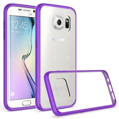 Samsung Galaxy S7 Edge Case, Bastex Slim Fit Shock Absorbing Flexible Clear Hard Rubber Fused Purple Bumper TPU Case Cover for Samsung Galaxy S7 Edge G935
