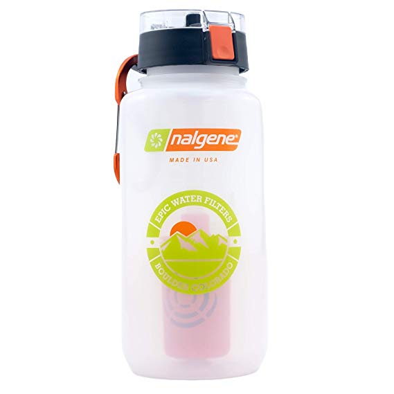 Epic Nalgene OG | Ultimate Outdoor Travel Bottle | 32 oz | USA Made Bottle & Filter | 100 Gallon | Removes 99.9999% Bacteria Virus Giardia Lead Chromium 6 PFOA PFOS Fluoride Cryptosporidium