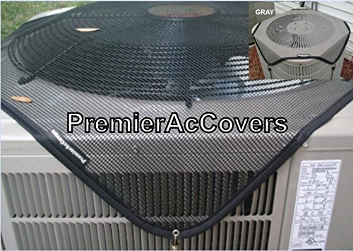 PremierAcCovers - Leaf Guard Summer/All Season - Open Mesh Air Conditioner Cover - Keeps Out Leaves, Cottonwood and Debris - 37x34 -Black