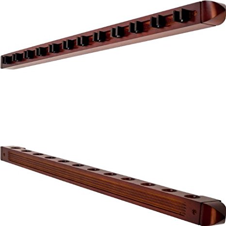 Trademark 12 Cue Wall Mount Rack with Natural Wood Finish Cue