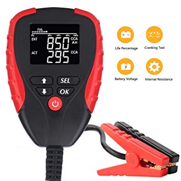 Digital 12V Car Battery Tester Pro with AH/CCA Mode Automotive Battery Load Tester and Analyzer of Battery Life Percentage,Voltage, Resistance and CCA Value for Car, Motorcycle, Boat, Vehicle etc