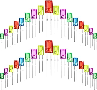 180 Pcs LED 5mm Christmas String Lights Replacement Bulbs Energy Efficient LED Halloween Wire Light Set Connectable Home Decor Light Bulb for Festival Patio Garden Wedding Holiday (Rainbow Color)