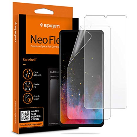 Spigen, 2Pack, Huawei P30 Pro Screen Protector, NeoFlex, TPU Film, Full Coverage, Case Friendly, Case Compatible, High Responsiveness, Bubble-free, Anti-Scratch, Anti-fingerprint (L37FL25747)