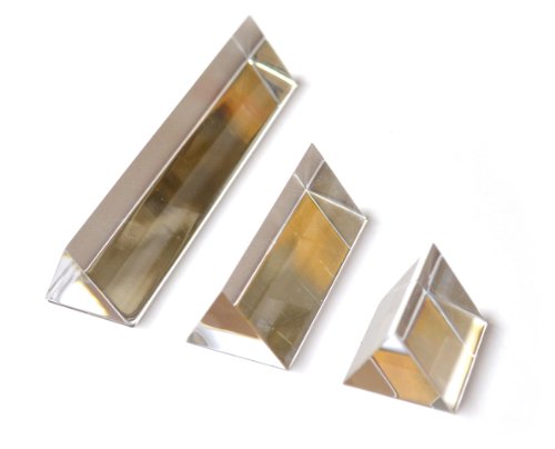 Eisco Labs Equilateral Acrylic Prisms (1"/25mm sides), Set of 3 Prisms - 1" (25mm), 2" (50mm), 4" (100mm) Lengths