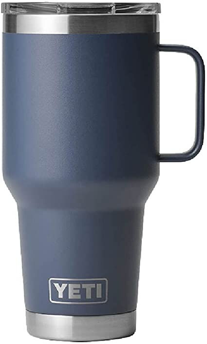 YETI Rambler 30 oz Travel Mug, Stainless Steel, Vacuum Insulated with Stronghold Lid, Navy