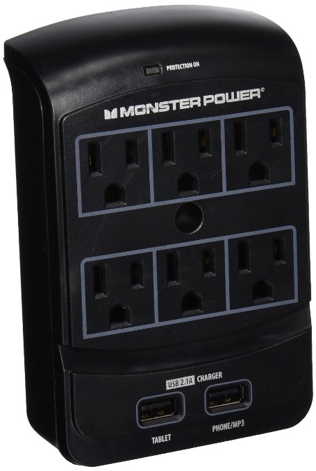 Monster Core Power 650 6 outlet wall tap with USB charging