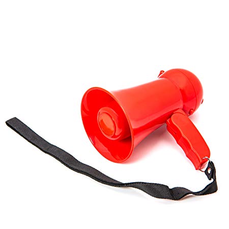 BEMLDY Mini Portable Megaphone Bullhorn with Siren, Voice Recorder and Adjustable Volume. Handheld Mic Toy,Ideal for Fans Cheering of Football, Soccer, Baseball, Hockey, Basketball