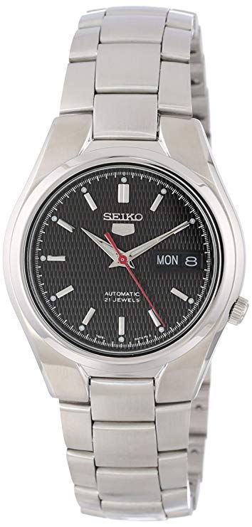 Seiko Men's SNK607 Seiko 5 Automatic Black Dial Stainless-Steel Bracelet Watch